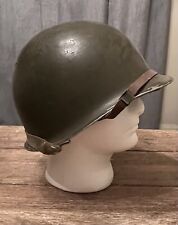 ORIGINAL WW2 FIXED BAIL M1 HELMET W/HAWLEY LINER~RED BALL EXPRESS~BLACK HISTORY~ picture