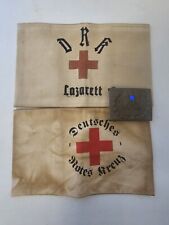 German WWII DRK Red Cross Medic Armband And Buckle Lot picture