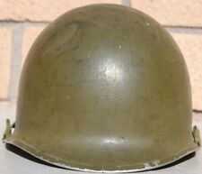 US WW 2 VINTAGE FRONT SEAM M1 COMBAT HELMET WITH 1944 QUICK RELEASE BUCKLE STRAP picture