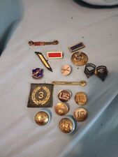 Vintage Lot of 15 PCs US Military Pins Medals Badges Ribbons picture