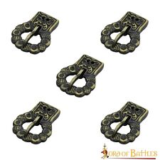 Medieval Belt Brass Buckle Viking Gothic Renaissance Leather Armor Set of 5 picture