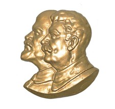 Vintage 1940s Soviet USSR Bust Stalin Lenin Cast Plaque Russian WW2 Military