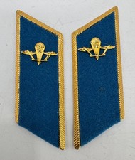 PAIR Soviet Union Collar Tabs Insignia Blue Dress Parade Air Force Paratrooper