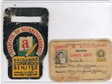 ORIGINAL badge and identification of a brigadista of the Cuban literacy army