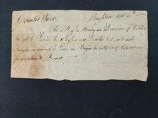 1792 antique 4th REG BRIGADE DIV of MILITIA ORDER stoughton ma RESCHEDULE PARADE