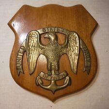 UNITED STATES NAVY RETIRED BRASS PLAQUE LARGE APPROXIMATELY 14” x 12 ½”  GOOD picture