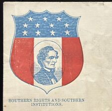 CIVIL WAR Cover CONFEDERATE THEME - SOUTHERN RIGHTS & INSTITUTIONS - RARE DESIGN picture