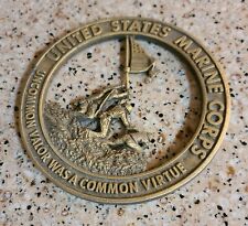 United States Marine Corps Iwo Jima Vintage Brass Plaque (USMC) picture