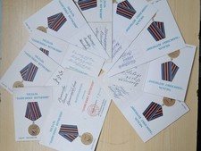 Lot of 10 Ukraine Medal Defender of the Fatherland Award Documents Women