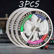 3 x Put On The Whole Armor Of God Commemorative Challenge Collection Silver Coin picture