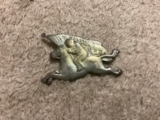 Vintage Korean Chollima Horse Badge With Flag Communist Labor Movement Pin.