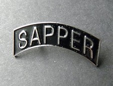 US ARMY ENGINEER COMBAT SAPPER SILVER COLOR TAB LAPEL PIN BADGE 1.5 INCHES
