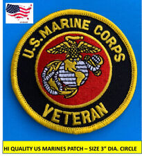 USMC VETERAN US MARINE CORPS  EMBROIDERED PATCH IRON-ON SEW-ON 3