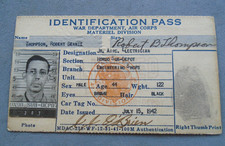 Hondo Army Air Field Civilian worker identification pass