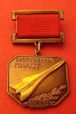 Soviet Badge HONORED Civil Aviation PILOT of USSR Medal Mint Made WEARERS COPY