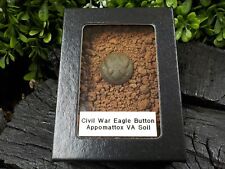 Old Rare Vintage Antique Civil War Relic Eagle Button Appomattox VA w/Camp Soil picture
