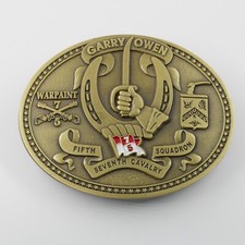 [289] Garry Owen 7th Cavalry Belt Buckle - Historic Design, Collectible