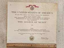 1960s 80s Army Vietnam Cold War Legion Of Merit Medal Award Certificate L@@K