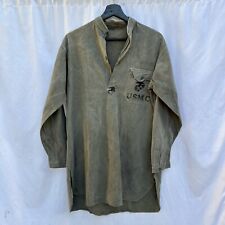 WWII Linen Pullover USMC Stenciled Named Shirt picture