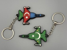 Pakistan Air Force JF-17 Keychain S-400 Killer PAF Dual side w. Azerbaijan Paint