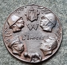 FASCIST MEDAL A.O.I. PROPAGANDA GUERRA COLONIALE BADOGLIO MUSSOLINI GRAZIANI DVX