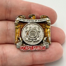 US Coast Guard Lapel Pin Eagle Shield American Legion Patriotic Vintage USCG