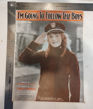 Antique GLADYS LESLIE 1917 WWI, I'M GOING TO FOLLOW THE BOYS MOVIE Sheet Music