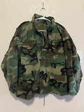 Vintage 80's US Military Woodland Camo Field Jacket X- Small- Short Army EUC. Z8 picture