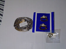 US Army 8th Cavalry Regiment Brass Belt Buckle, plus 3 pins(Honor and Courage) picture