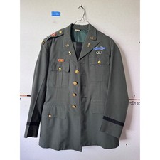 Vintage US Army Green Service Uniform Jacket Captain Airborne Special Forces CIB