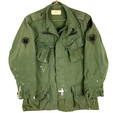 Vintage Us Army Tropical Combat Coat Medium Green Vietnam Era Distressed 70s picture