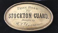 RARE Solid Sterling Silver California Stockton Guards Presentation 1872 Buckle  picture