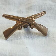 Vintage U.S. Military Infantry Crossed Rifles Pin Screw Back Bass Collectible  picture