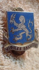 VINTAGE Vigiles Salutis Army Security Agency Silver Tone Insignia Pin picture