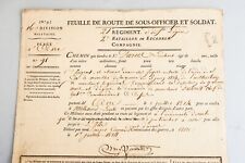 1814 France Napoleon Non-Commissioned Officer Record of Travel Document picture