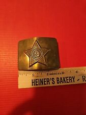 Vintage Russian Army Soviet Union Brass Belt Buckle USSR Officer picture