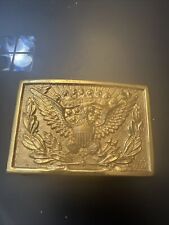 Vintage U.S. Officer's Brass Plate Belt Buckle 1890s Thru 1920 M C Lilley NOS picture
