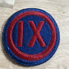 Vintage Genuine Surplus US Military Cloth Badge Patch  9th US Army IX Corps