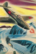 1944 Soviet P-39 Bell Airacobra Strafing Jo Kotula Painting 6x9 Magazine Article