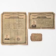 Vintage 1942 Department of Commerce Service Certificates US Coast Guard ID