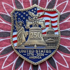 250th Anniversary USA Statue of Liberty Challenge Badge Commemorative Coin  Mint