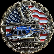 Nassau County Police Aviation Military Helicopter Challenge Coin (NOT NYPD)