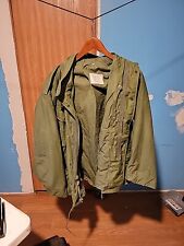 Vintage Military Cold Weather Field Coat OG 107 Sz small Short Hooded picture