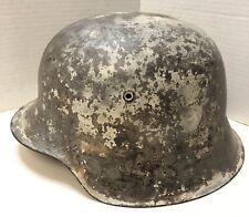WW2 Original German M42 Helmet Relic Condition White Camo Paint Or Postwar? picture