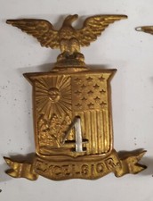 NY STATE 4th Militia M1881 HELMET PLATE New York WITH OUT Attachment Lugs/Wires