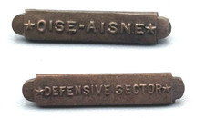 WWI Victory Medal Army Oise - Aisne & Defensive Sector Dress Size Campaign Bars