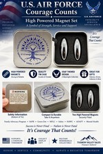 US Air Force Courage Counts High Powered Magnet Set USAF SAPR Military Tin