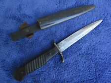 ORIGINAL ANTIQUE GERMAN FIGHTING KNIFE TRENCH DAGGER AND SCABBARD picture