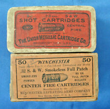 2 Original Vintage Boxes .32 S&W SHOT Short 1910-1920s Smith & Wesson picture