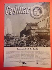 1943 CADILLAC COMMANDO OF THE TANKS WWII vintage print ad picture